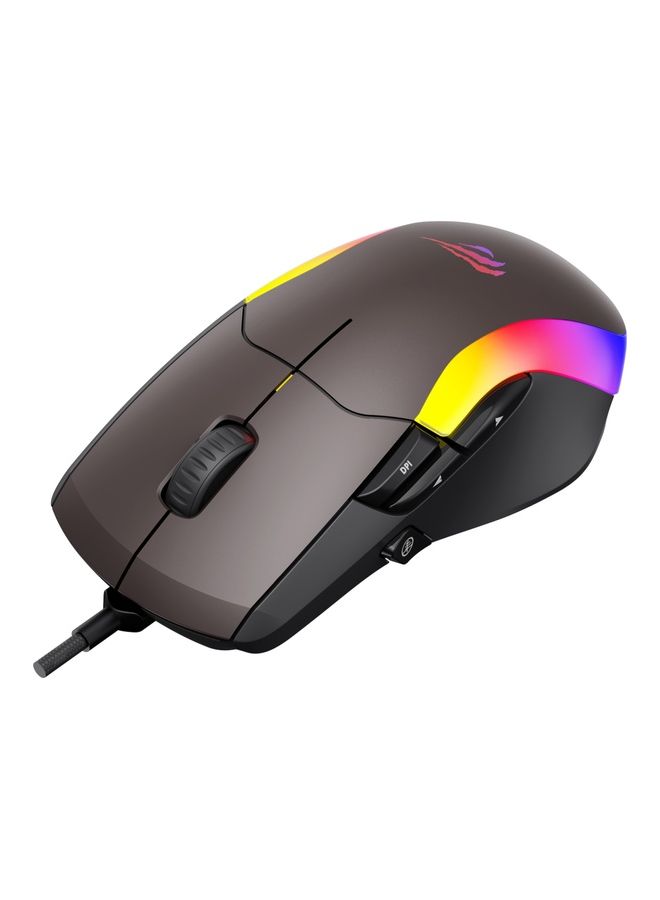 هافيت ماوس ألعاب قابل للبرمجة مع إضاءة خلفية RGB وكابل مع برنامج - Image 4