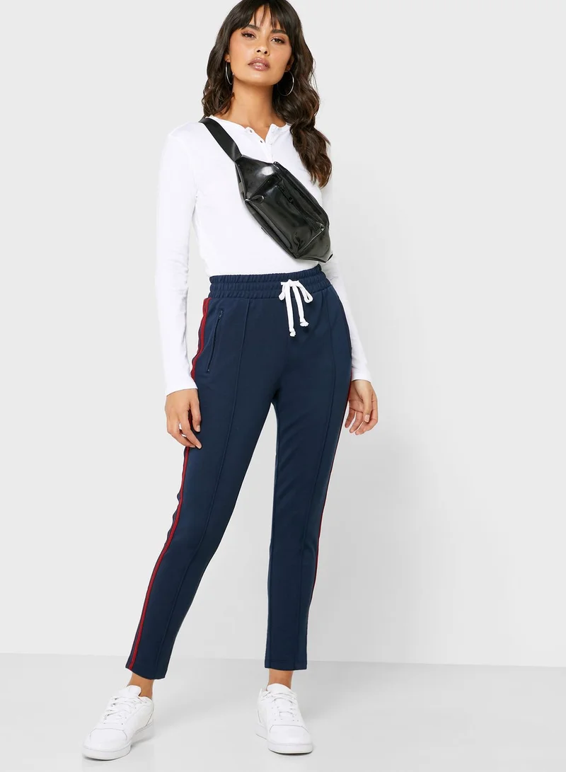 FOREVER 21 Side Stripe Detail Tie Waist Pants