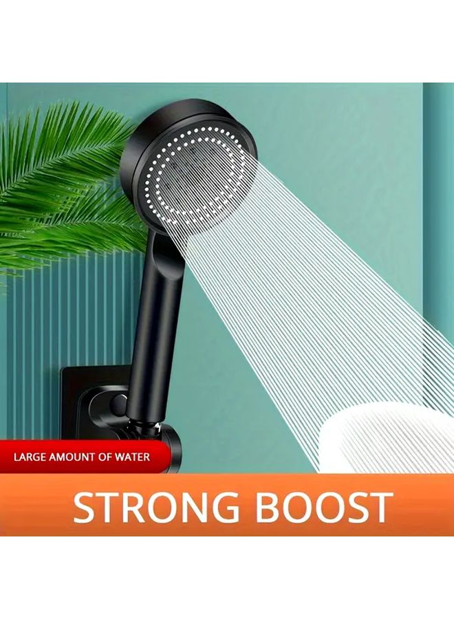 5 Mode High Pressure Rainfall Shower Head Silver Wall Mounted Easy Clean - Image 1