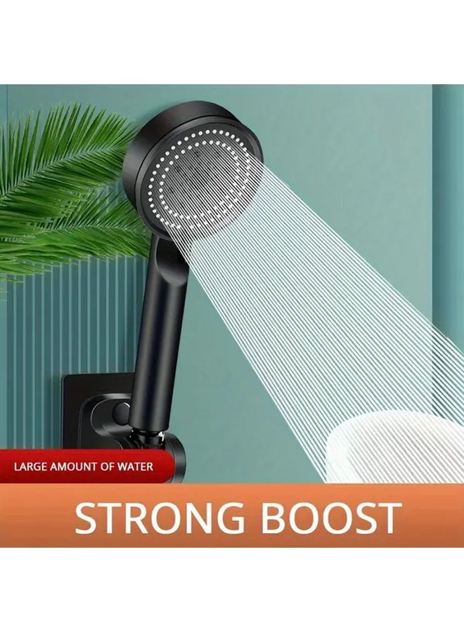 5 Mode High Pressure Rainfall Shower Head Silver Wall Mounted Easy Clean - Image 2