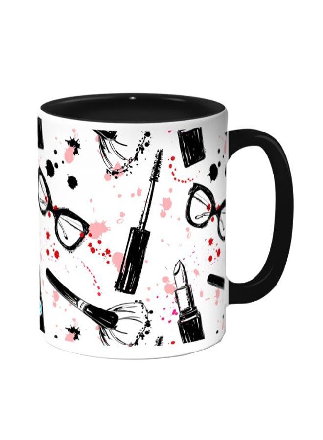 RKN Makeup And Fashion Printed Coffee Mug Black/White 11ounce - Image 1