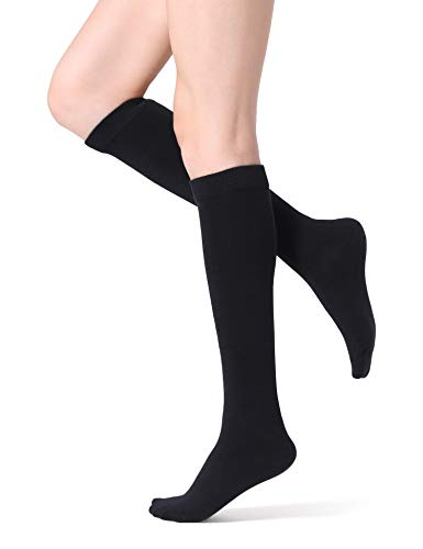 FITRELL 4 Pack Women's Knee High Socks Outdoor Sports Athletic Socks Casual Tube, Black - Image 4