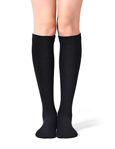 FITRELL 4 Pack Women's Knee High Socks Outdoor Sports Athletic Socks Casual Tube, Black - Image 2