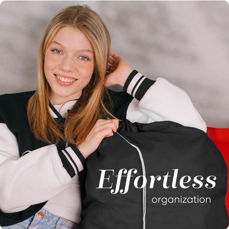 Handy Laundry Nylon XL - Large Capacity with Locking Drawstring, Machine Washable, Fits Laundry Baskets or Hampers, Holds 3 Loads of Clothes - Black (Pack of 2) - Image 3