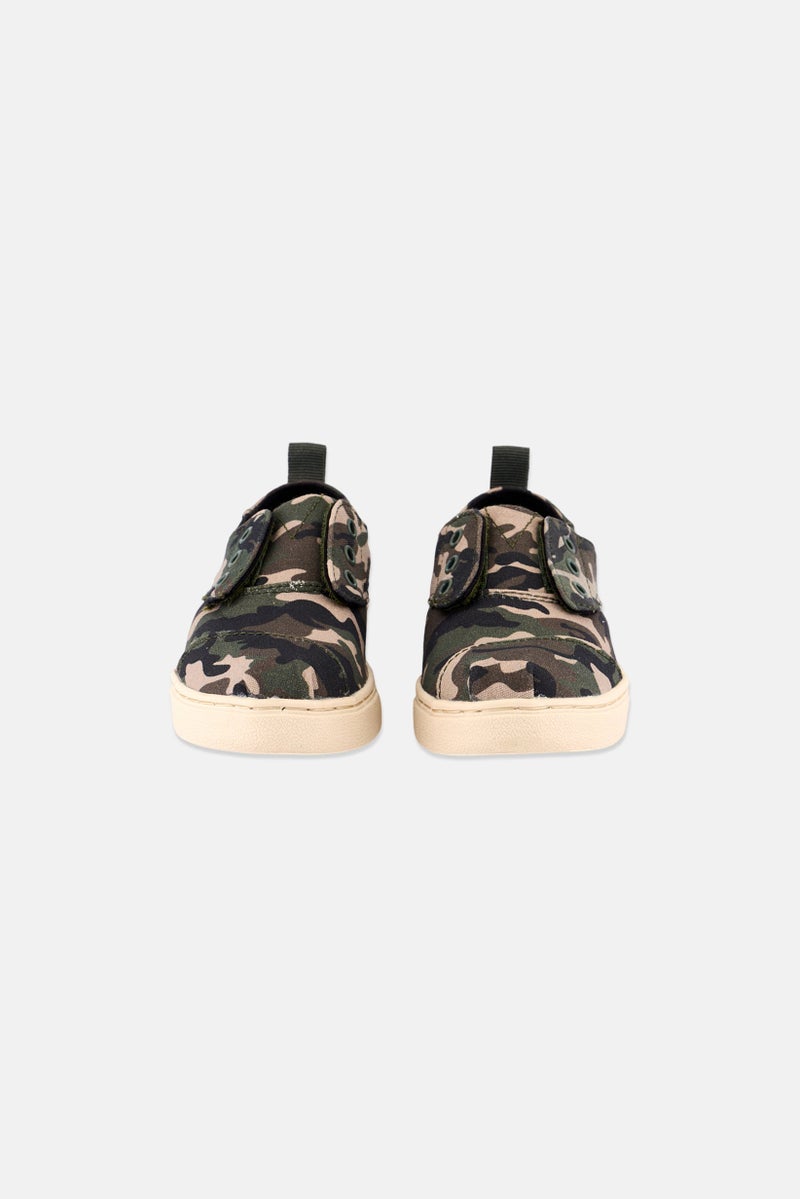 TOMS Toddlers Boy Slip On Camo Print Casual Shoes, Green - Image 4