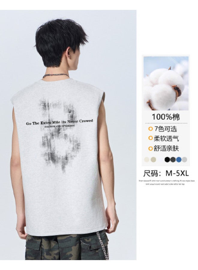 Baleno Pure Cotton Versatile Breathable Tank Top american Streetwear Brand summer Thin Sports Casual Loose Fit Sleeveless Tee soft Skin-friendly T-shirt - Image 1