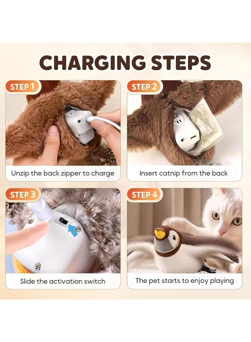 general Pet Interactive Chirping and Flapping Toy Flapping Bird Cat Toy Indoor Cat Flying Bird Toy Flying Simulation Electric Sparrow - Image 4