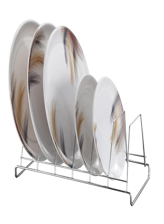 GRIDKITCHEN Stainless Steel Plate and Lid Stand for Kitchen Cabinet & Dining Table - Dish Rack Holder (Small, 1) - Image 3