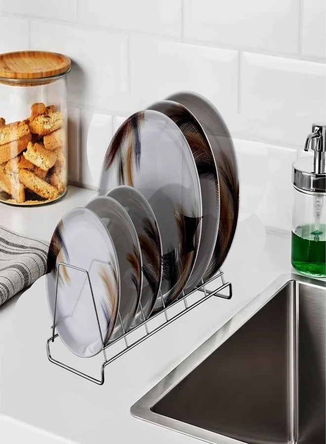 GRIDKITCHEN Stainless Steel Plate and Lid Stand for Kitchen Cabinet & Dining Table - Dish Rack Holder (Small, 1) - Image 5