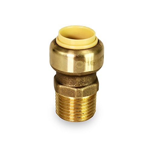 SUPPLYGIANT Pushlock UPMC12 1/2 Inch Long Push X Male Adapter for Push-Fit Fittings, Brass, Connects PEX, CPVC and Copper, 0.5 inch - Image 2