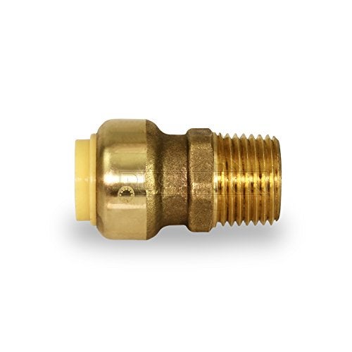 SUPPLYGIANT Pushlock UPMC12 1/2 Inch Long Push X Male Adapter for Push-Fit Fittings, Brass, Connects PEX, CPVC and Copper, 0.5 inch - Image 3