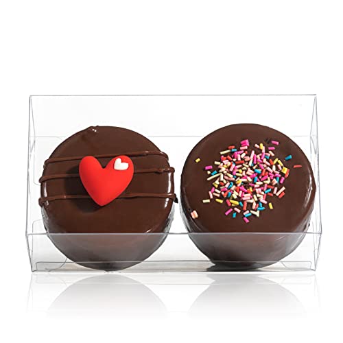 RomanticBaking 37 Pack 4.17" x 2.16" x 1.37" Macaron Boxes for 2 Chocolate Covered Oreo Brownie Truffle Treat Pastry Boxes for Christmas - Image 1