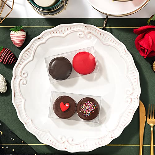 RomanticBaking 37 Pack 4.17" x 2.16" x 1.37" Macaron Boxes for 2 Chocolate Covered Oreo Brownie Truffle Treat Pastry Boxes for Christmas - Image 5