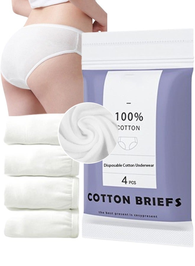 VUCATIN 4PCS Disposable Briefs Women’s Disposable Briefs Pure Cotton Underwear for Travel Low Cut Briefs Disposable Maternity Underwear Disposable Panties Girls Travel Underwear Disposable - Image 1