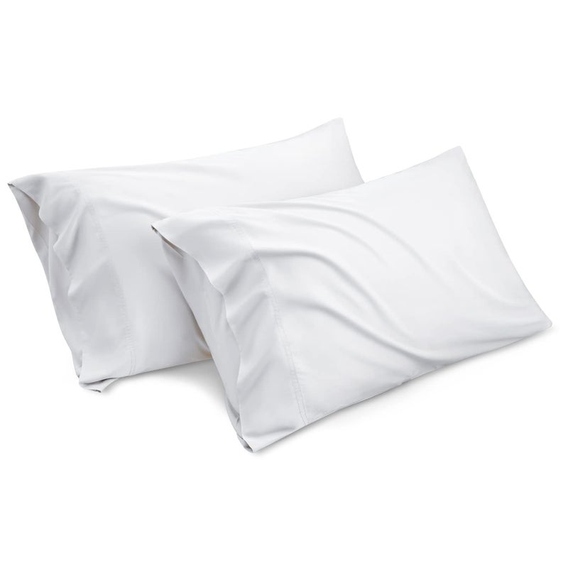 Bedsure Bamboo King Size Pillow Cases 2 Pack - White Cooling Pillowcases Set of 2 with Envelope Closure, Cool and Breathable Pillow Case, 20x40 inches