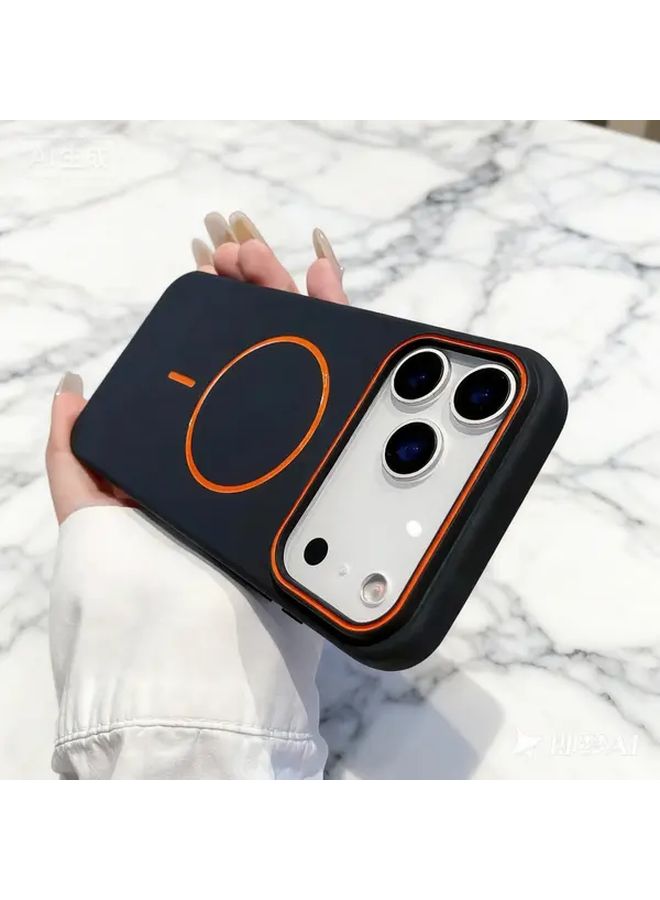 Orange Magnetic Matte Phone Case For iPhone 12 Pro Max Wireless Charging Lightweight Shockproof - Image 3