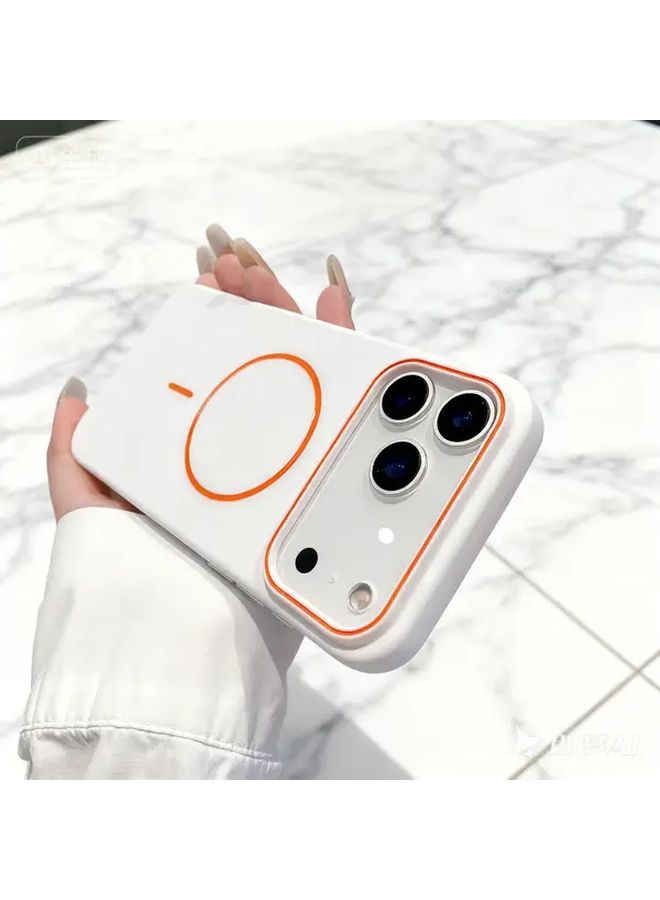 Orange Magnetic Matte Phone Case For iPhone 12 Pro Max Wireless Charging Lightweight Shockproof - Image 1