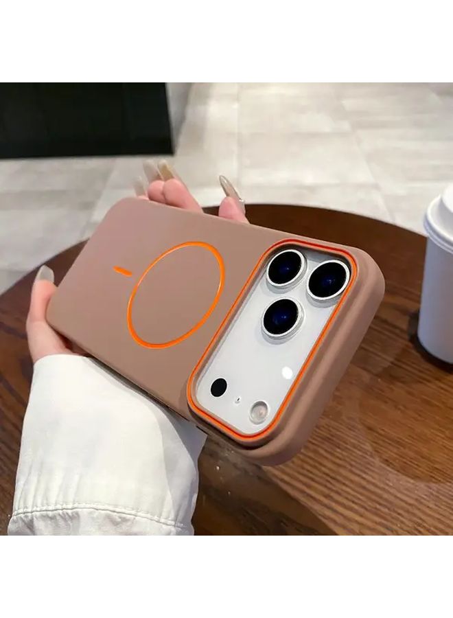 Orange Magnetic Matte Phone Case For iPhone 12 Pro Max Wireless Charging Lightweight Shockproof - Image 5