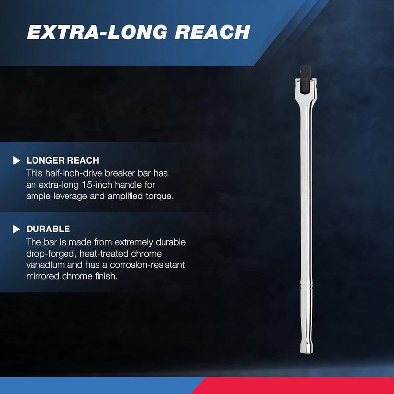 Neiko نيكو 00211A بار كسر بامتداد 1/2 بوصة، بطول 18 بوصة، مصنوع من فولاذ CrV - Image 2