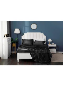 VITION Satin Silk Pillow Case Cover for Hair and Skin, Soft Breathable Smooth Both Sided Silk Pillow Cover Pair (Queen - 50 x 75cm - 2pcs - Black)  - Image 5