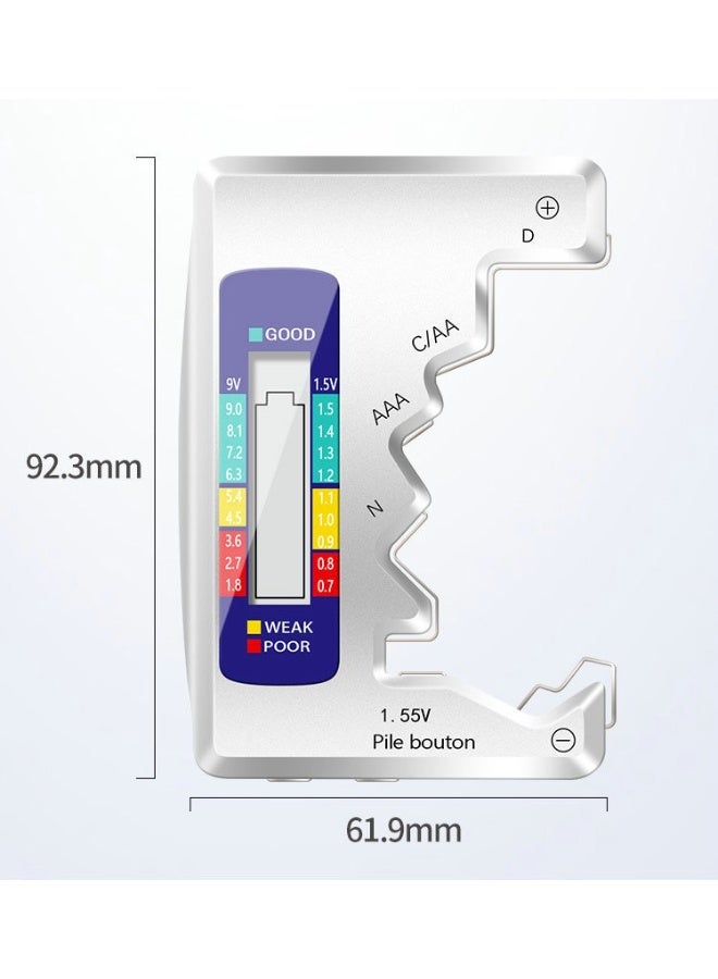 Battery Tester Universal Battery Checker with LCD Display Digital Multi Purpose Small Battery Checker for All Battery C AA AAA D N 9V 6F22 1.5V Button Cell Batteries - Image 2