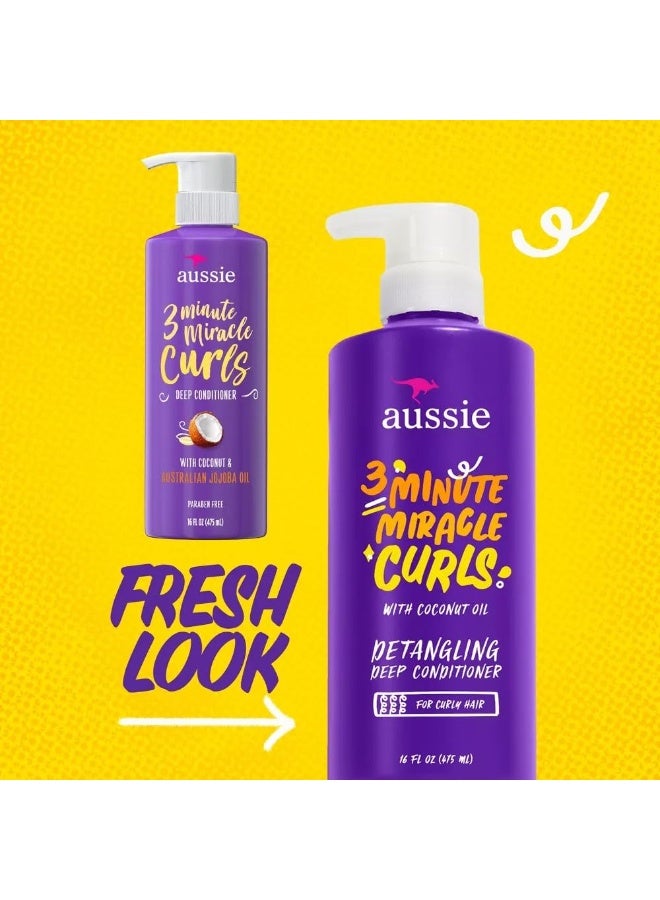 Aussie 3 Minute Miracle Curls Deep Conditioner 16 Ounce Pump (475ml) (2 Pack) - Image 2