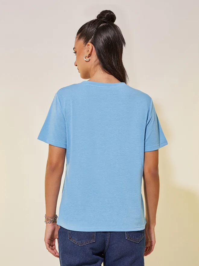 Take Two Take Two Slogan Print Round Neck T-Shirt