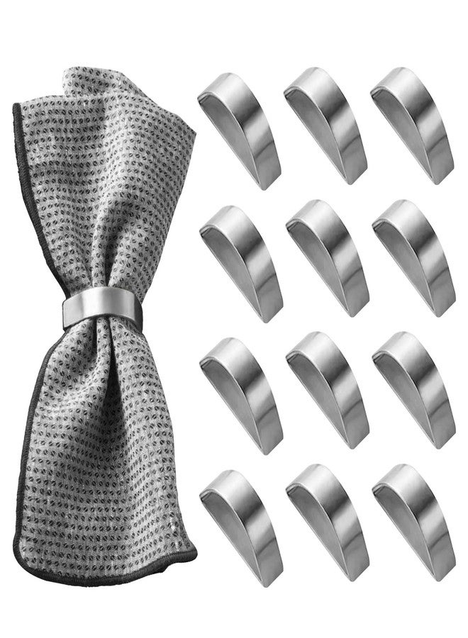Wonlex Stainless Steel Napkin Rings Set of 12, Mid-Century Napkin Ring Holder Glossy Serviette Buckles for Wedding, Dinner,Party,Christmas,Table Settings - Image 1