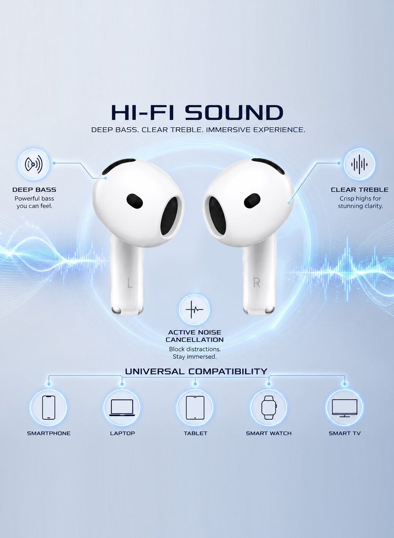 Vierex سماعات أذن لاسلكية VE-F4 Plus TWS | تقليل الضوضاء وصوت مكاني - Image 5