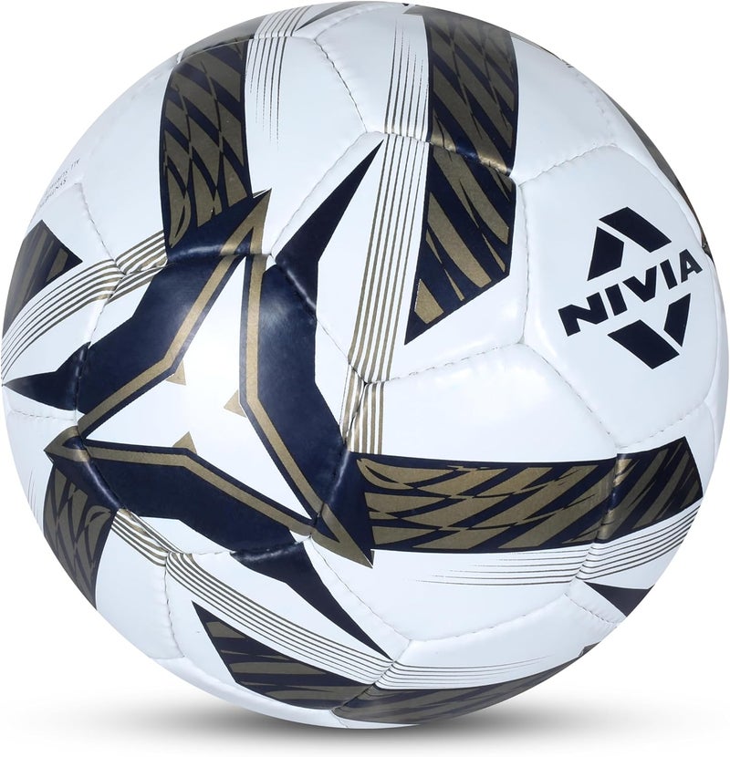 Nivia Shining Star 2022 Football (Size 5) Black White 32 Panel Rubberized Stitched Training and Match Soccer Ball - Image 5