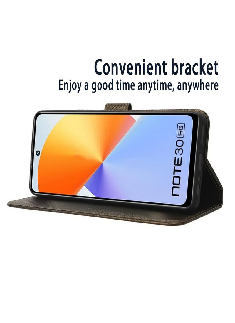 X-level Infinix Note 30 5G/X6711 Phone Case Cover With Full Body Camera Len Protector PU Leather Wallet Card Holder Shockproof Protective Back Cover With Release Hand Phone Holder Daily Video Kickstand  - Image 2