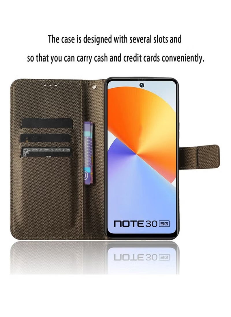 X-level Infinix Note 30 5G/X6711 Phone Case Cover With Full Body Camera Len Protector PU Leather Wallet Card Holder Shockproof Protective Back Cover With Release Hand Phone Holder Daily Video Kickstand  - Image 4