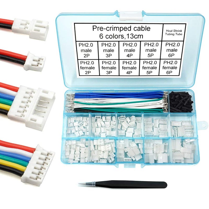 elechawk PH 2.0 Connector Pre-Crimped Cable Kit Compatible with JST-PH 2.0mm for Battery JJRC H36 Blade Inductrix Tiny Whoop Arduino mkr1010 MKR Zero (Female&Male Connector&Wire) - Image 3