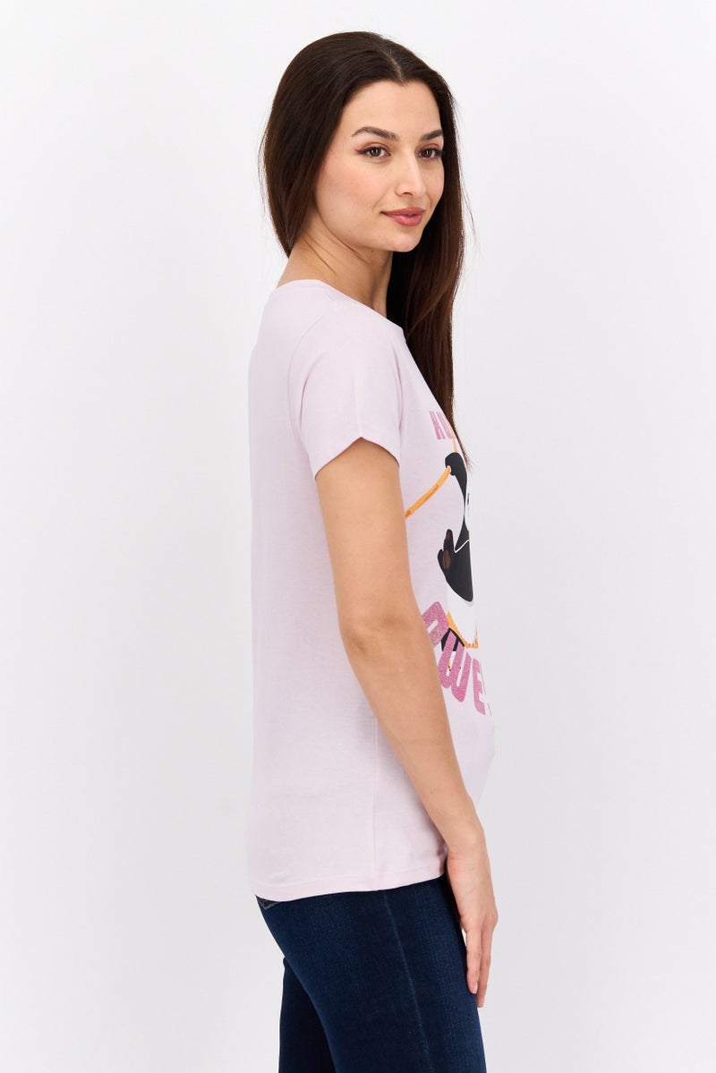 DreamWorks Women Round Neck Short Sleeve Kung Fu Panda T-Shirt, Lavender - Image 2