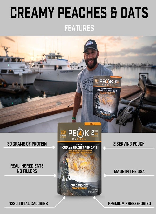 Peak Refuel Mendes Signature Meals | Premium Freeze-Dried Variety Meals | Hunting, Survival, Camping, Backpacking Food | High-Protein Game Meats | MRE | Made in USA (Mendes Creamy Peaches and Oats) - Image 5