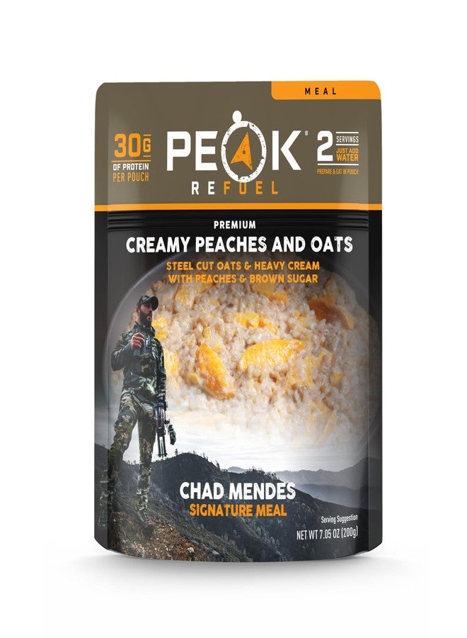 Peak Refuel Mendes Signature Meals | Premium Freeze-Dried Variety Meals | Hunting, Survival, Camping, Backpacking Food | High-Protein Game Meats | MRE | Made in USA (Mendes Creamy Peaches and Oats) - Image 1
