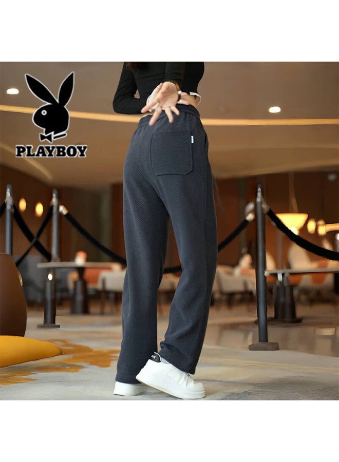 Playboy Men's Casual Pants Autumn Winter New Starry Pattern Loose Straight Trendy Versatile Korean Style Knit Long Pants - Image 5
