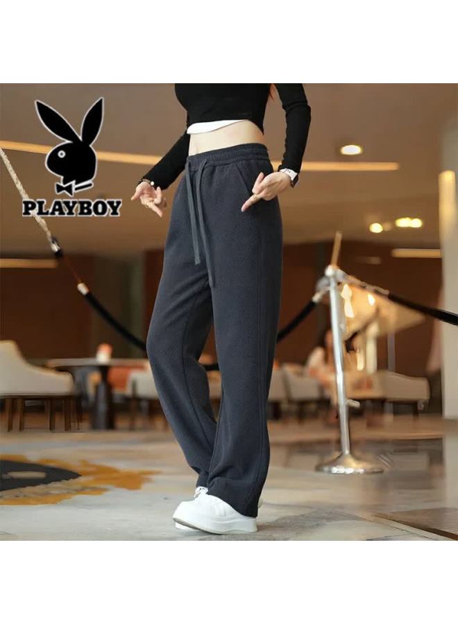 Playboy Men's Casual Pants Autumn Winter New Starry Pattern Loose Straight Trendy Versatile Korean Style Knit Long Pants - Image 3