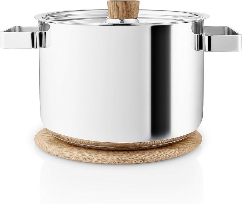 Eva Solo Nordic Kitchen Magnetic Trivet Round Solid Oak with Stainless Steel Center, Heat-Resistant Table Protector 18.5cm - Image 4