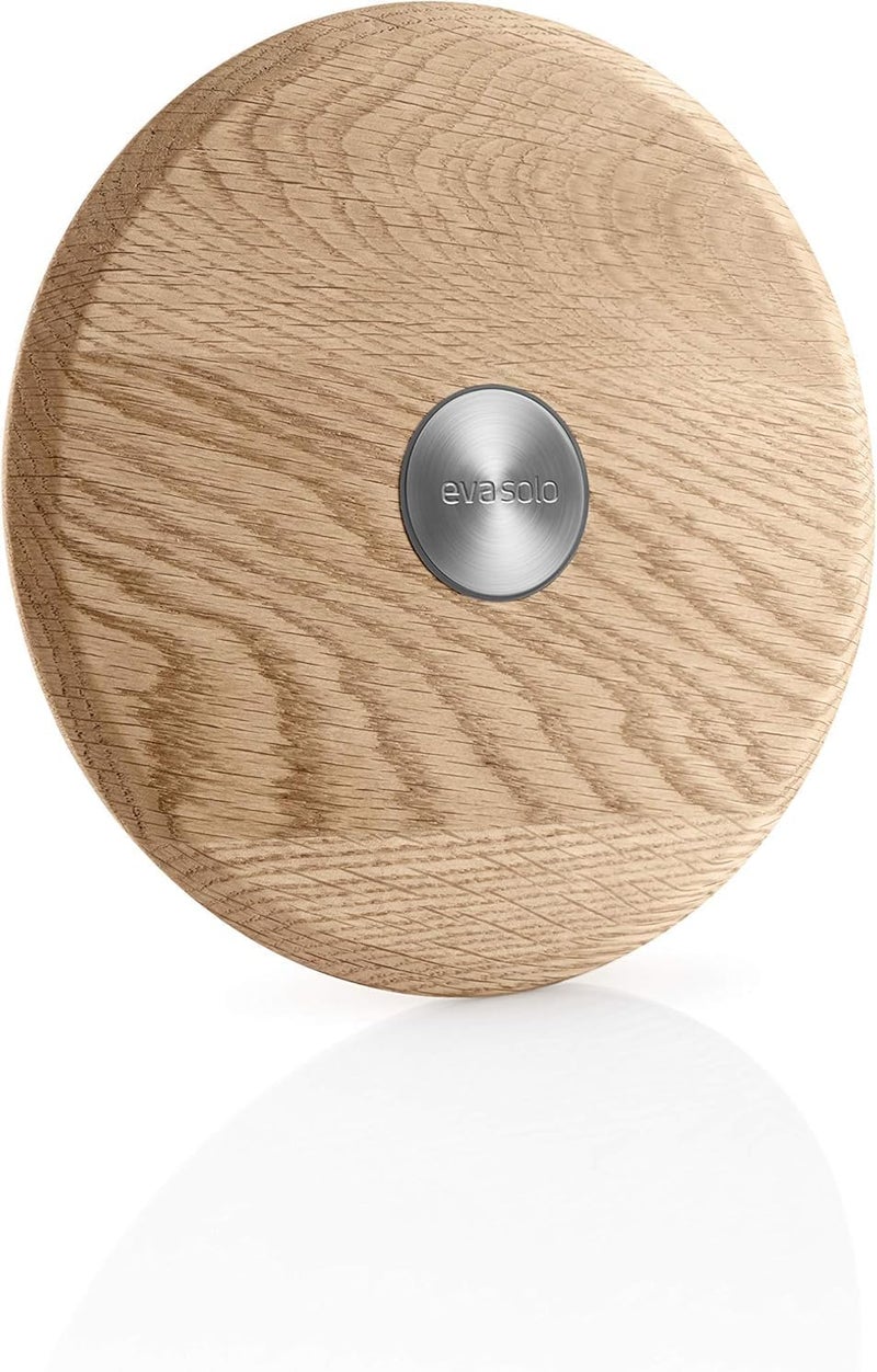 Eva Solo Nordic Kitchen Magnetic Trivet Round Solid Oak with Stainless Steel Center, Heat-Resistant Table Protector 18.5cm - Image 2