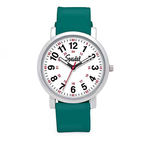 Speidel Original Scrub Watch™ for Nurses, Medical Professionals, Mens and Womens Watch with Second Hand Nursing, Nurse Watches for Women Men, Waterproof 12 and 24 hr Time - Hunter Green - Image 1