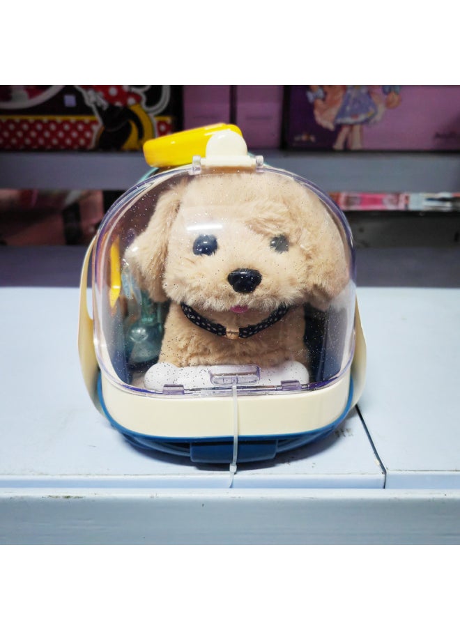 Children's Rabbit Plush Toy Girl's Electric Simulation Animal Doll Called Moving Cute Pet Doll Birthday Gift-Color:Suitcase Golden Retriever  - Image 1