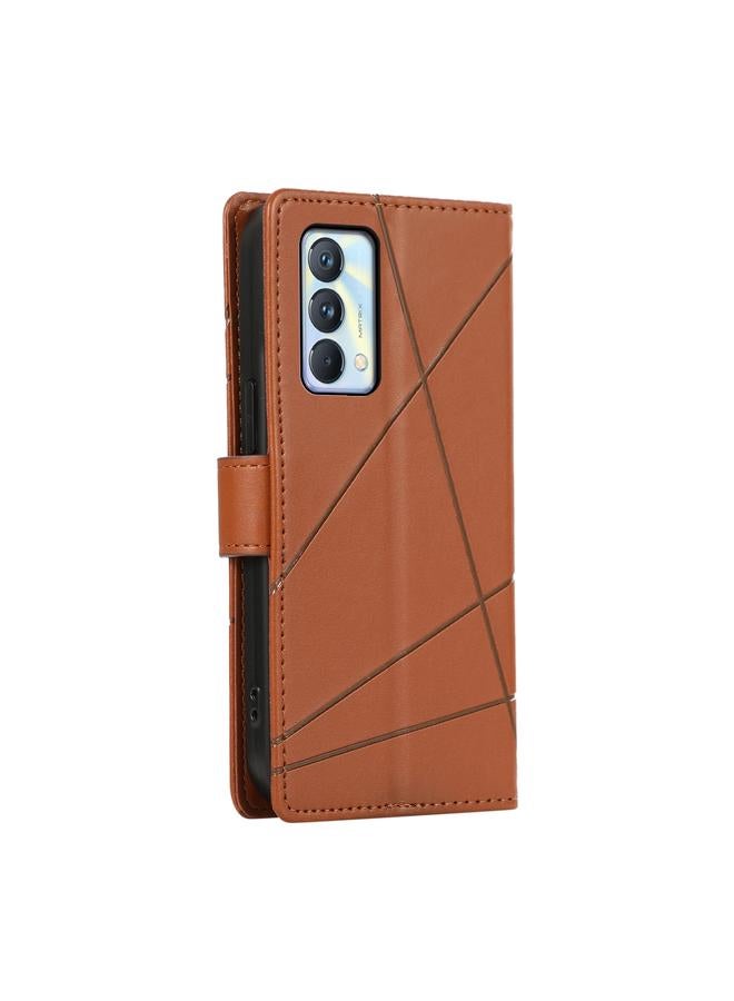 S-TOP Case For Realme GT Master PU Genuine Leather Texture Embossed Line Phone Case - Image 3