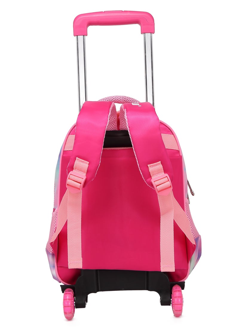 Stargold - Baby Backpack 3Pcs For Baby Girls 1 lunch 1 Pencil Box And 1 Bag With Adjustable Strap For School 2 Wheels 14 Inch - Image 1