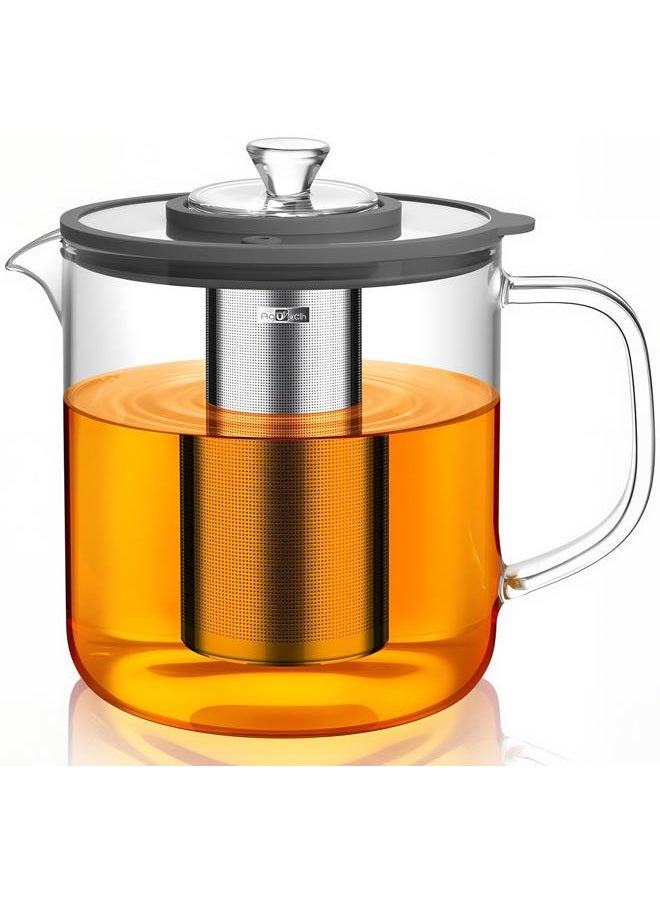 Aquach 68oz Glass Teapot with Infuser - Stovetop & Dishwasher Safe, Plastic-Free Borosilicate Glass Tea Kettle for Loose Leaf & Iced Tea - Image 1