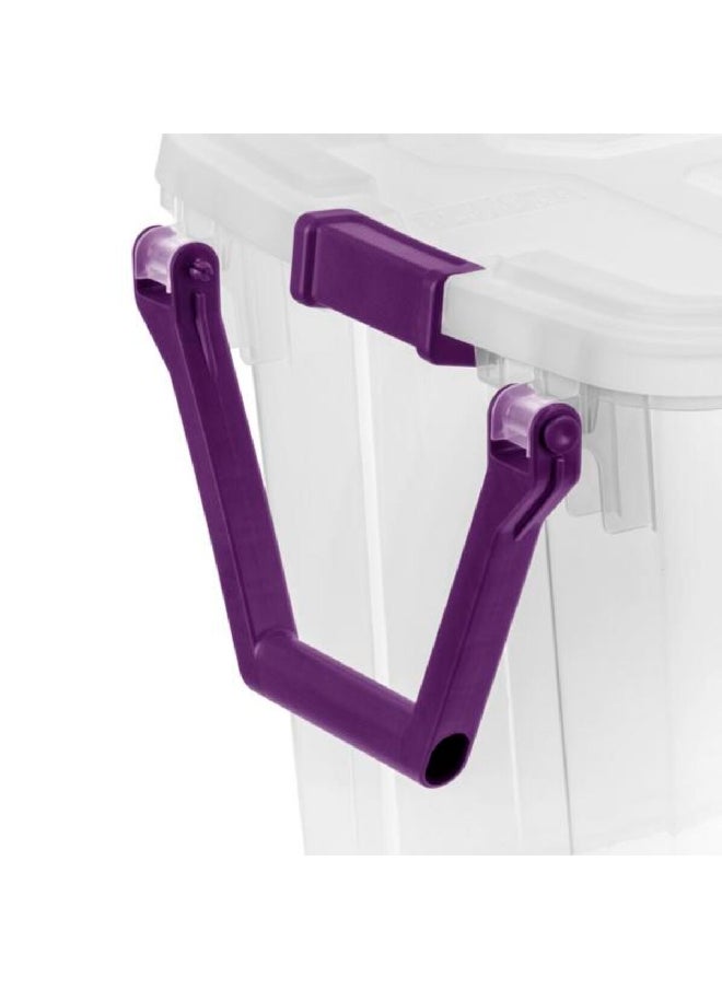 Sterilite - Stackable Space Saving Wheeled Storage Box with Handle Clear and Purple 151 L 14681702 - Image 1