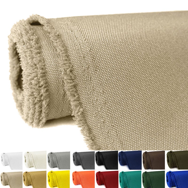 GeeComfy Waterproof Canvas Fabric by The Yard 58" W 600D Upholstery Polyester Material Indoor Outdoor Water Resistant Fabric for Chair Cushion Furniture Cover Sewing DIY Cloth, 1 Yard Khaki - Image 1