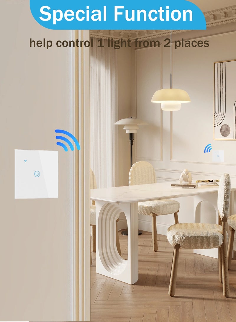 Tichondrius WiFi Smart Switch, Smart Touch Light Switch work with Tuya Smart APP,  WiFi & Voice Control,   Alexa/Google Home Compatible, Easy Installation (black 1 Gang) - Image 4