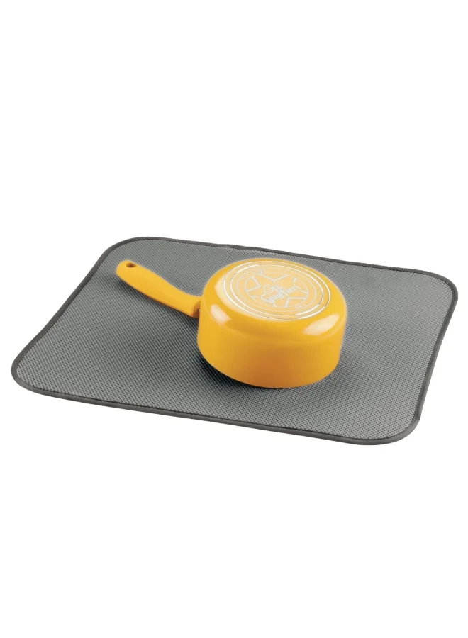 InterDesign Polyester Large Dish Kitchen Sink Drying Mat Grey 16 x 18 x 18 Inch 40132ES