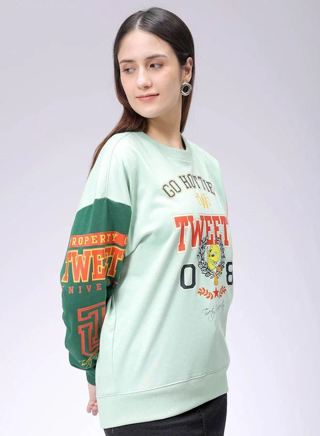 Freehand  Women Boxy Fit Looney Tunes Oversized Sweatshirt for Women | Best Price UAE